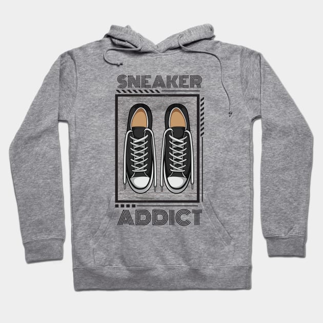 Retro Canvas Sneaker Addict Hoodie by milatees
